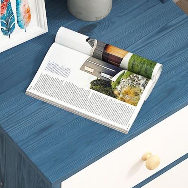 Engineered Wood Bookshelf Open Back Contemporary Bookcase for Home