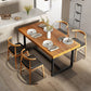 Industrial Natural Finish Dining Table Set 1/2/5 Pcs Solid Wood Dinette Set for Home Clearhalo 'Dining Room Sets' 'Dining Tables & Seating' 'dining_room_set' 'furn' 'furn_dining_room_set' 'Furniture' 'Kitchen & Dining Furniture' 1200x1200_baee0e43-5714-4e00-9434-a87a2a51a546