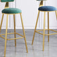 Nordic Armless Backrest Counter Stool Iron Dining Room Bar Stool with Velvet Cushion