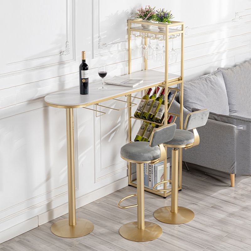 Wine Rack Modern Bistro Bar Desk Stone Bar Height Indoor Cocktail Table Clearhalo 'Bar Furniture' 'Bar Tables' 'bar_tables' 'furn' 'furn_bar_tables' 'Furniture' 'furniture_bar_tables' 'Kitchen & Dining Furniture' 1200x1200_baef1f0a-59dc-4193-8d46-b5a7dae7a95d
