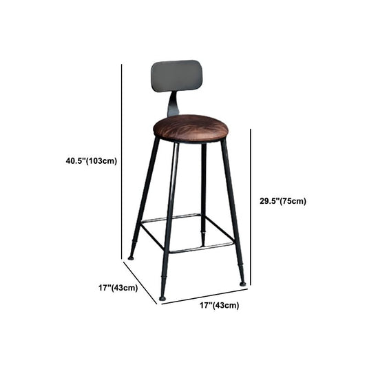 1/3/5 Pieces Round Wooden Bar Table Set Industrial Pub Table Set with Metal Stools