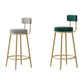 Glam Fabric Bar Stools Low Back Round Seat Barstool with 4 Gold Iron Legs Clearhalo 'Bar Furniture' 'Bar Stools' 'bar_stools' 'furn' 'furn_bar_stools' 'Furniture' 'Kitchen & Dining Furniture' 1200x1200_baf08dac-b827-49f2-9376-5d1c113877ea