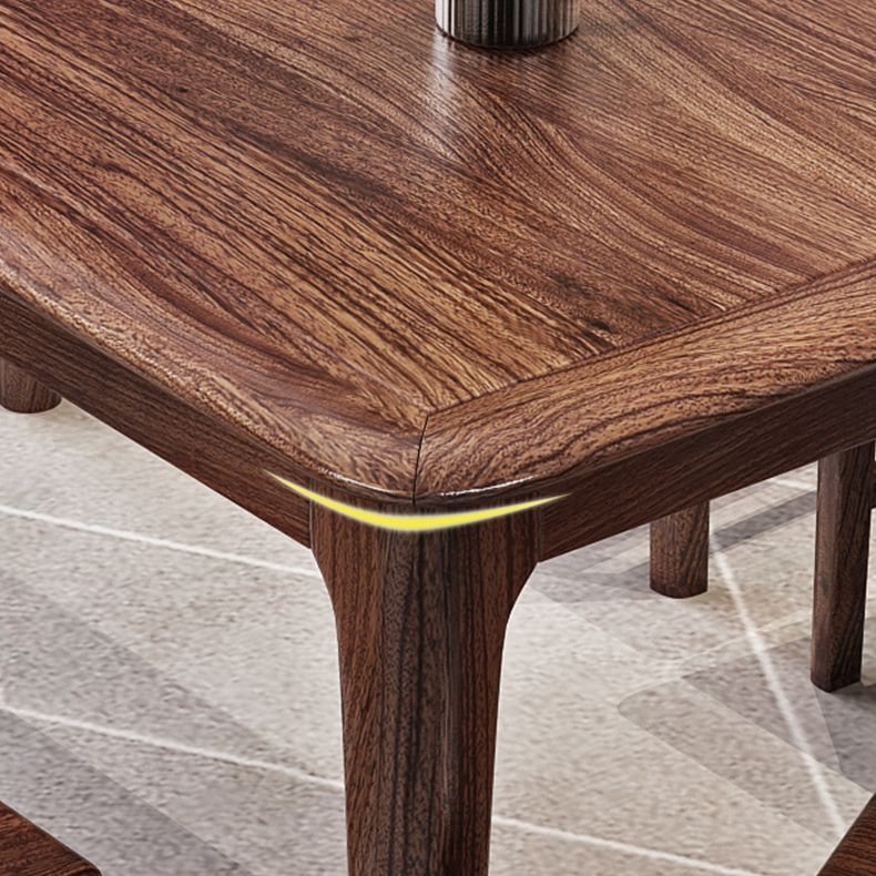 Traditional Style Solid Wood Dining Set with Walnut Table and 4 Legs Base for Home Use Clearhalo 'Dining Room Sets' 'Dining Tables & Seating' 'dining_room_set' 'furn' 'furn_dining_room_set' 'Furniture' 'furniture_dining_room_set' 'Kitchen & Dining Furniture' 'kitchen&dining_furn' 'kitchen' 1200x1200_baf0d850-895b-40c9-999e-c86ec3ad477b