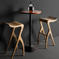Industrial Backless Armless Counter Stool Pine Wood Bar Stool with Pedal for Bar