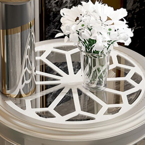 26 "背の高い4脚ソリッドウッドエンドテーブルコンテンポラリーラウンドダブルティアエンドテーブル