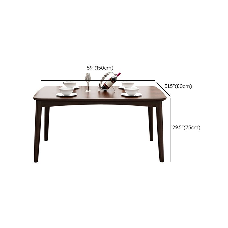 Rectangle Contemporary Dining Table Solid Wood Dining Room Table
