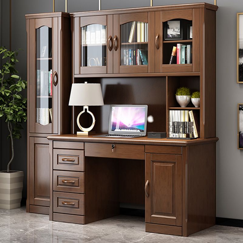 76.8" Tall Solid Wood Accent Cabinet Glass Paned 2 Doors Storage Cabinet Clearhalo 'Cabinets & Chests' 'cabinets_chests' 'furn' 'furn_cabinets_chests' 'Furniture' 'Living Room Furniture' 1200x1200_baf3f79e-8aa1-4d3e-a8fd-8672c35d46f1