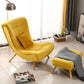 Contemporary Armless with Ottoman Basic Four Leg Lounge Accent Chair