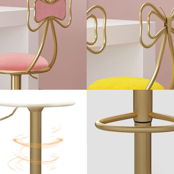 Glam Adjustable Swivel Barstool Matte Finish Velvet Home Stool Clearhalo 'Bar Furniture' 'Bar Stools' 'bar_stools' 'furn' 'furn_bar_stools' 'Furniture' 'furniture_bar_stools' 'Kitchen & Dining Furniture' 1200x1200_baf499ba-b5c3-4c39-851f-19e866466ca9