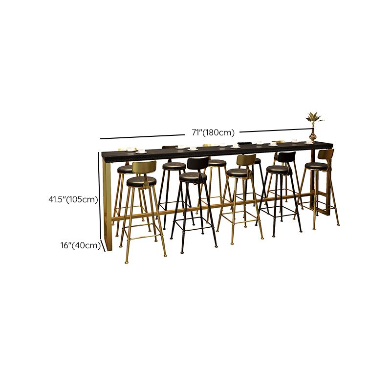 Glam Style Rectangle Bar Table Pine Solid Wood Bar Dining Table for Living Room Clearhalo 'Bar Furniture' 'Bar Tables' 'bar_tables' 'furn' 'furn_bar_tables' 'Furniture' 'Kitchen & Dining Furniture' 1200x1200_baf52518-bcec-4d3f-99e7-97d856baed13