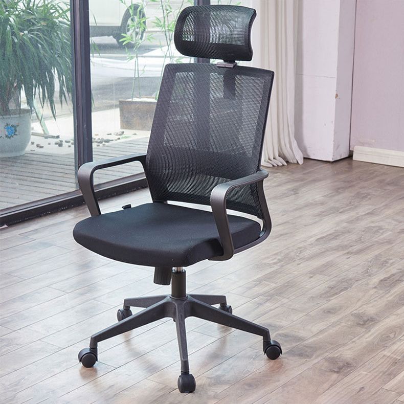 Contemporary Arm Chair Fixed Arms Pillow Included Black Office Chair Clearhalo 'furn' 'furn_office_chair' 'Furniture' 'Office Chairs' 'Office Furniture' 'office_chair' 1200x1200_baf78a63-67f2-4795-b596-b61eba3b3cb4