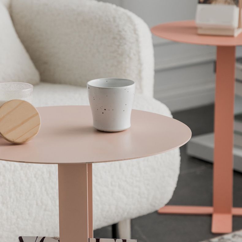 19.7" Tall Pedestal End Table Mid-Century Metal Round Side End Table Clearhalo 'Coffee & Accent Tables' 'End & Side Tables' 'end_side_tables' 'furn' 'furn_end_side_tables' 'Furniture' 'Living Room Furniture' 1200x1200_baf7fa7d-76f6-48fd-8544-3b9860fe30ee