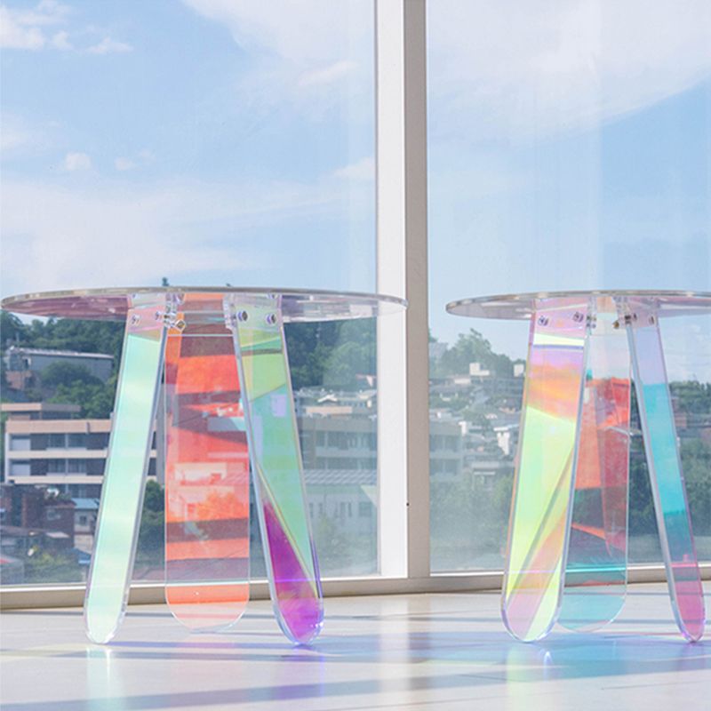 Luxurious Acrylic Side Table Round/Oval Side End Snack Table Clearhalo 'Coffee & Accent Tables' 'End & Side Tables' 'end_side_tables' 'furn' 'furn_end_side_tables' 'Furniture' 'Living Room Furniture' 1200x1200_baf89817-de75-4935-b40a-79b996be5fec