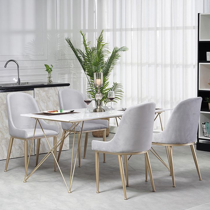 Glam Style 1/2/3/5 Pieces Dining Furniture Set Rectangle Dining Room Table and Chair Set Clearhalo 'Dining Room Sets' 'Dining Tables & Seating' 'dining_room_set' 'furn' 'furn_dining_room_set' 'Furniture' 'furniture_dining_room_set' 'Kitchen & Dining Furniture' 'kitchen&dining_furn' 'kitchen' 1200x1200_baf8cc63-344a-4115-957b-e79a5471d4fe