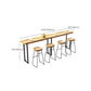 Wood Top Bar Height Table Industrial Style Bistro Pub Table for Patio Use