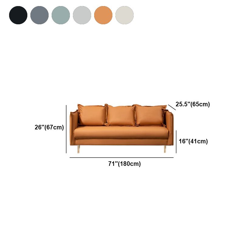3 Seater 26.3"H Faux Leather Square Arm Sofa for Living Room Clearhalo 'furn' 'furn_sofas' 'Furniture' 'furniture_sofas' 'Living Room Furniture' 'Sofa' 'sofas' 1200x1200_baf975fe-c10a-4de5-99c6-78cf9951a150