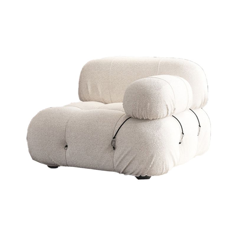 Divano di velluto stazionario contemporaneo cuscinetto cucito di divano bianco