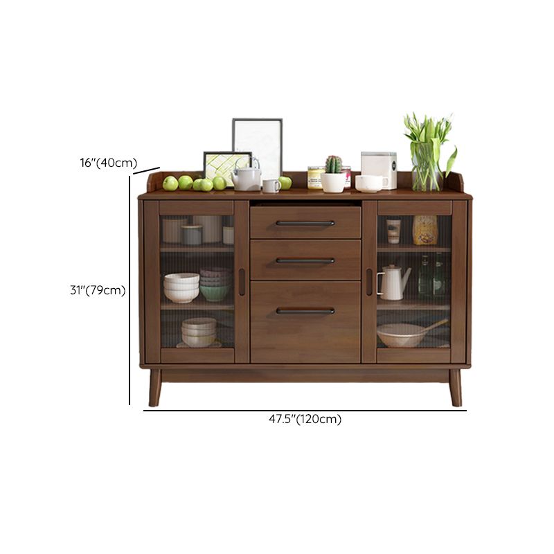 Modern Style Buffet Sideboard Solid Wood Sideboard with Cabinets Clearhalo 'buffet_sideboard' 'Buffets & Sideboards' 'furn' 'furn_buffet_sideboard' 'Furniture' 'Kitchen & Dining Furniture' 1200x1200_bafc5074-2738-4549-98b9-f0b7db1aac6d