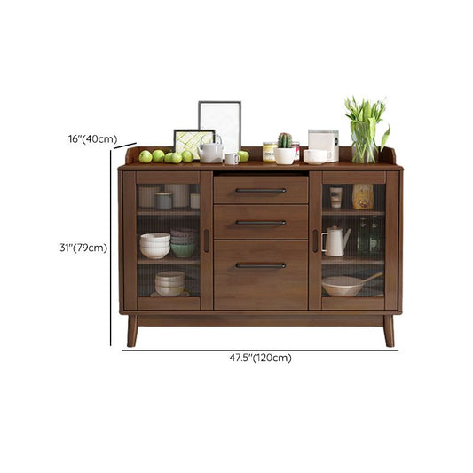 Modern Style Buffet Sideboard Solid Wood Sideboard with Cabinets Clearhalo 'buffet_sideboard' 'Buffets & Sideboards' 'furn' 'furn_buffet_sideboard' 'Furniture' 'Kitchen & Dining Furniture' 1200x1200_bafc5074-2738-4549-98b9-f0b7db1aac6d
