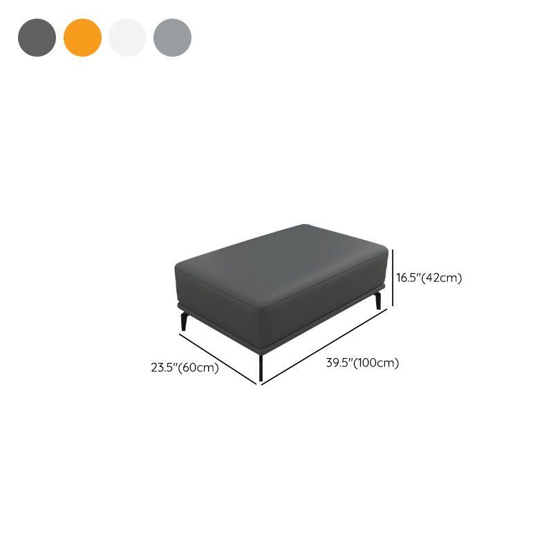 Rectangle Footstools Genuine Leather 23.4 Inch Width Standard Foot Stool Clearhalo 'furn' 'furn_ottomans_poufs' 'Furniture' 'Living Room Furniture' 'Ottomans & Poufs' 'ottomans_poufs' 1200x1200_bafc972b-00cd-4b64-a1f3-dc4c9352fb71