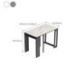Rectangle Folding Dining Table Wood and Stone Dining Table for Dining Room