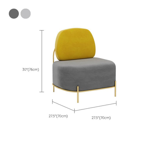 Contemporary Grey Sofa with Golden Frame and Armless Standard Sofa