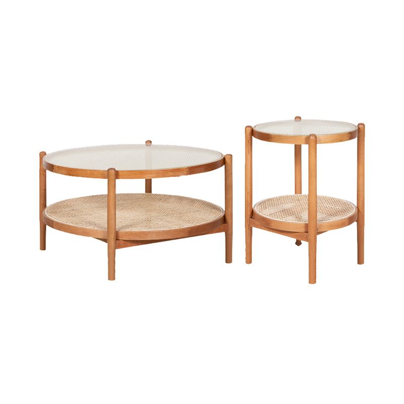 Tropical Cocktail Table Solid Wood Storage Round Coffee Cocktail Table Clearhalo 'Coffee & Accent Tables' 'Coffee Tables' 'coffee_tables' 'furn' 'furn_coffee_tables' 'Furniture' 'Living Room Furniture' 1200x1200_baff413e-a34d-40bb-9408-65c33d91d90c