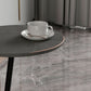 Contemporary Slate and Metal Single Coffee Table Frame Round Glam Coffee Table