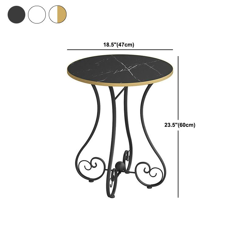 Metal X-base End Table Modernistic Round Side End Table for Living Room