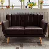 Modern Stain-Resistant Leather Sofa Square Arm Settee with Tight Back Clearhalo 'furn' 'furn_sofas' 'Furniture' 'furniture_sofas' 'kitchen' 'kitchen_sofas' 'Living Room Furniture' 'Sofa' 'sofas' 1200x1200_bb02e8e3-fc47-4e4f-8b7b-4020cddf591e