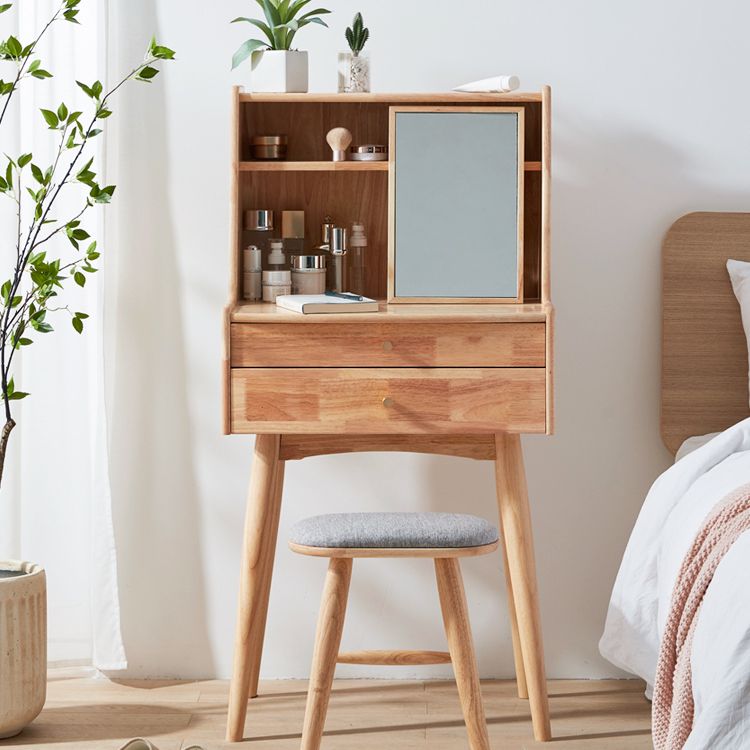 Modern Wood Dressing Table Solid Wood Make-up Vanity with Drawers