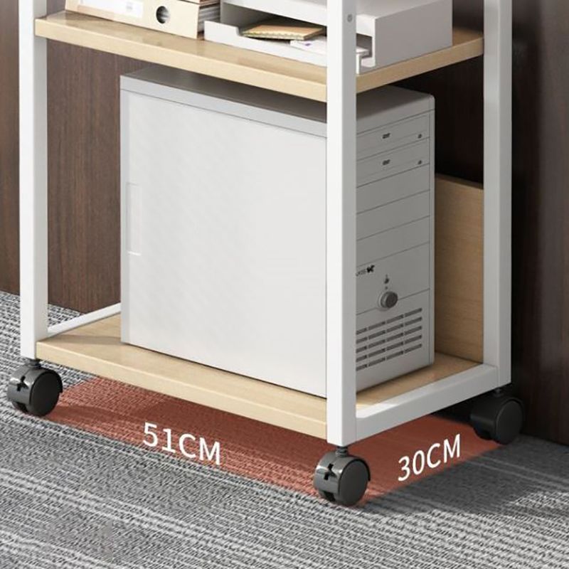 Modern Style Bookshelf Open Back Bookcase with Caster Wheels for Office Clearhalo 'Bookcases' 'furn' 'furn_bookcases' 'Furniture' 'Office Furniture' 1200x1200_bb039c90-e298-41e4-b8fe-e70414b6d93a