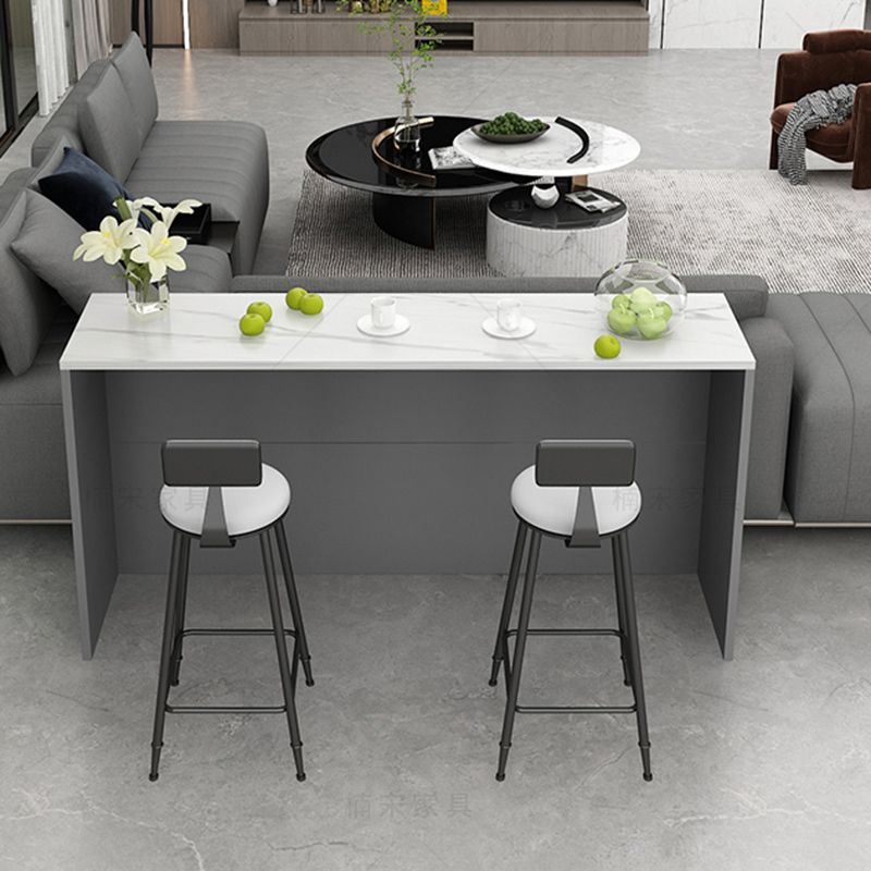 Modern Indoor Bar Stool Table White Marble Rectangle Counter Table Clearhalo 'Bar Furniture' 'Bar Tables' 'bar_tables' 'furn' 'furn_bar_tables' 'Furniture' 'Kitchen & Dining Furniture' 1200x1200_bb042e7e-c084-492d-93c6-dec933ef5e98