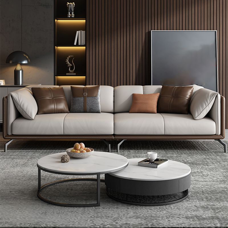 Transitional Genuine Leather Cushions Sofa 31.5"High Pillow Top Arm Couch Clearhalo 'furn' 'furn_sofas' 'Furniture' 'furniture_sofas' 'Living Room Furniture' 'Sofa' 'sofas' 1200x1200_bb06a4af-e785-4dc8-b9b2-aace14d0ac7b