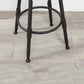 Industrial Metal Barstool Low Back Wood Footrest Adjustable Stool with Swivel