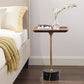 Pedestal Design Cocktail Table Brown Wood Top Marble Pedestal Coffee Table Clearhalo 'Coffee & Accent Tables' 'End & Side Tables' 'end_side_table' 'end_side_tables' 'furn' 'furn_end_side_tables' 'Furniture' 'furniture_end_side_table' 'Living Room Furniture' 1200x1200_bb0c98b4-42a1-4c10-a078-dc9c795fbac0