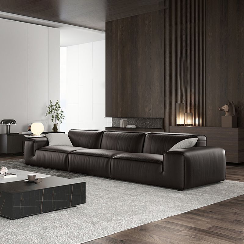 Black Genuine Leather Sectionals 30.7" H Square Arm Sectional Sofa Set Clearhalo 'furn' 'furn_sectionals' 'Furniture' 'Living Room Furniture' 'Sectionals' 1200x1200_bb0cc3c8-85af-460d-b4e8-d573e47da491