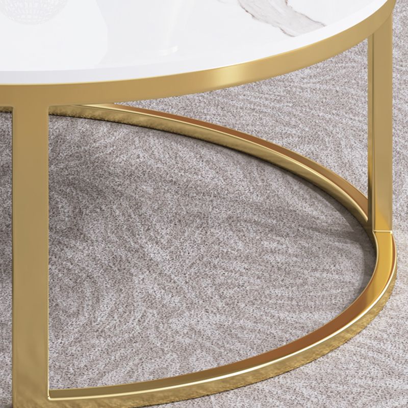 Table basse ronde en ardoise Ensemble de tables basses gigognes Glam avec tiroirs