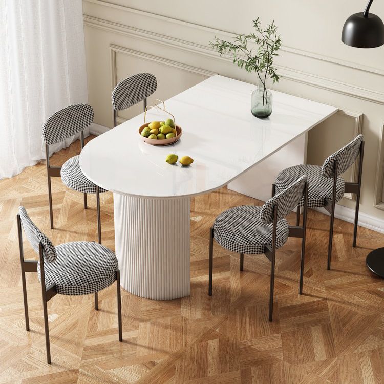 Contemporary White Standard Dining Table Kitchen Dining Table with Double Pedestal Bases Clearhalo ' dining_table' 'Dining Tables & Seating' 'Dining Tables' 'furn' 'furn_dining_table' 'Furniture' 'furniture_dining_table' 'Kitchen & Dining Furniture' 'kitchen&dining_furn' 'kitchen' 'kitchen_dining_table' 1200x1200_bb0f4c43-a601-4461-9abd-e048b31c1c59
