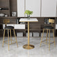 Glam Style Gold Iron Bar Table Marble Top Bistro Table - 21.6"W x 41.3"H Clearhalo 'Bar Furniture' 'Bar Tables' 'bar_tables' 'Furniture' 'furniture_bar_tables' 'Kitchen & Dining Furniture' 'kitchen&dining_furn' 'kitchen' 1200x1200_bb0fb03d-a8a8-45b1-adaf-c9684e5e380f