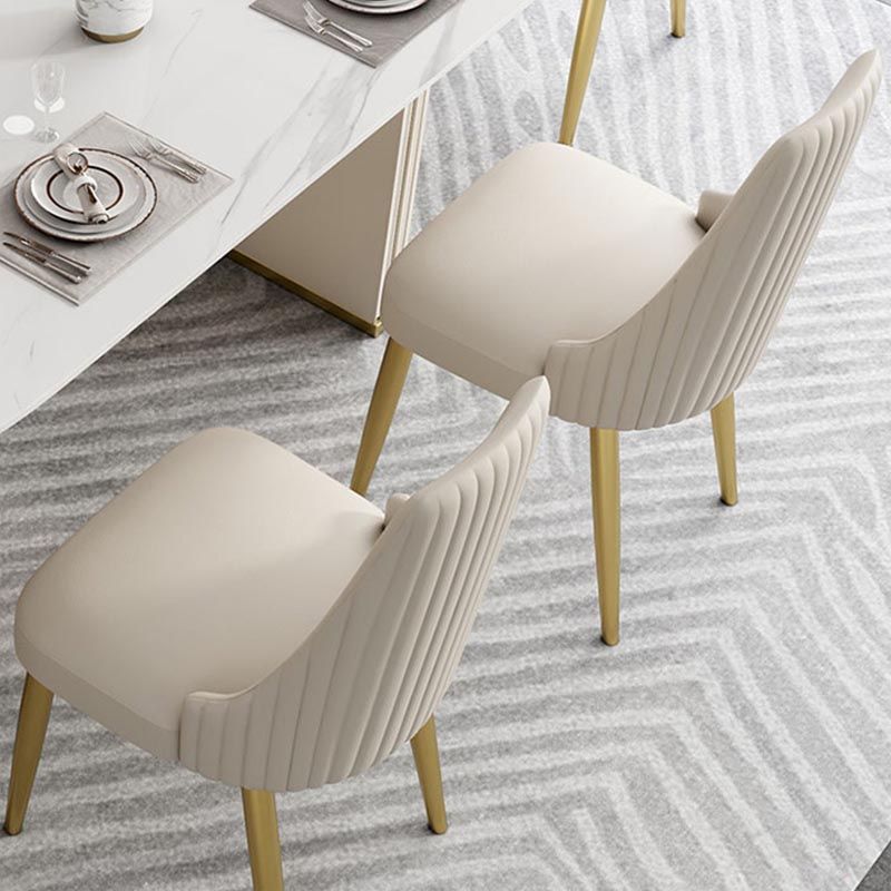 Glam Upholstered Dining Chair Leather Dining Chair with Gold Legs Clearhalo 'Dining Chairs' 'Dining Tables & Seating' 'dining_chair' 'furn' 'furn_dining_chair' 'Furniture' 'Kitchen & Dining Furniture' 1200x1200_bb10e6de-5c94-4a22-9ea0-889571da9a29