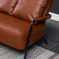 3 plazas 27.5 "H PU Cuero Sofá de brazo cuadrado de color sólido para sala de estar