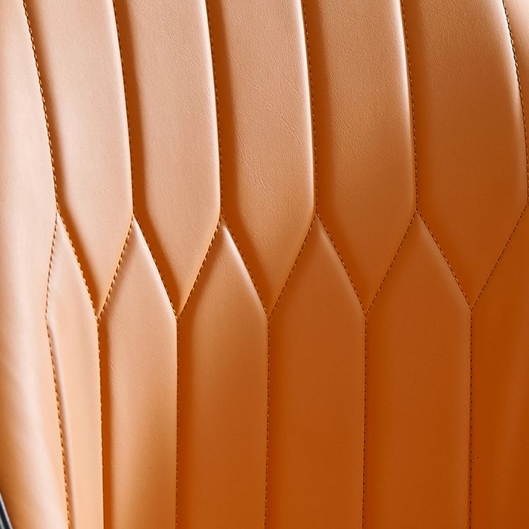 Glam Wood Dining Arm Chair Faux Leather Dining Chairs for Restaurant Use