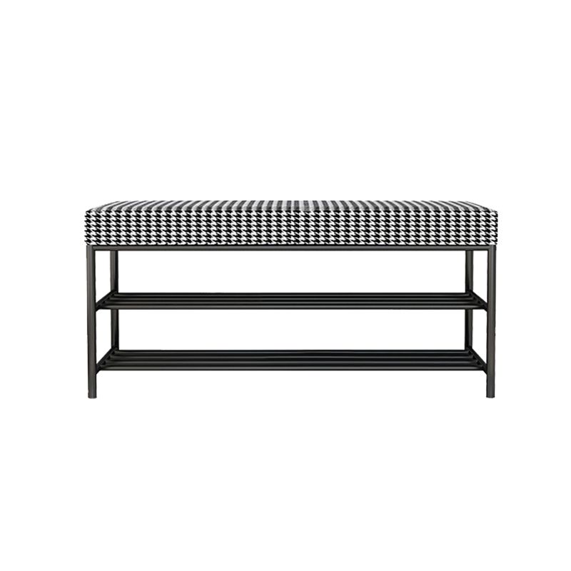 Rectangle Shoe Storage Entryway Bench Cushioned Modern Metal Seating Bench Clearhalo 'Benches' 'Chairs & Seating' 'furn' 'furn_benches' 'Furniture' 'Living Room Furniture' 1200x1200_bb14add9-a3de-4d16-945a-81235858382c