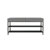Rectangle Shoe Storage Entryway Bench Cushioned Modern Metal Seating Bench Clearhalo 'Benches' 'Chairs & Seating' 'furn' 'furn_benches' 'Furniture' 'Living Room Furniture' 1200x1200_bb14add9-a3de-4d16-945a-81235858382c