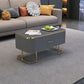 Eigentijdse salontafel met opberglade en gouden framebasis