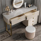 Tavolo da toeletta da toeletta per vanità per trucco in legno in ardeggio glam con 2 cassetti