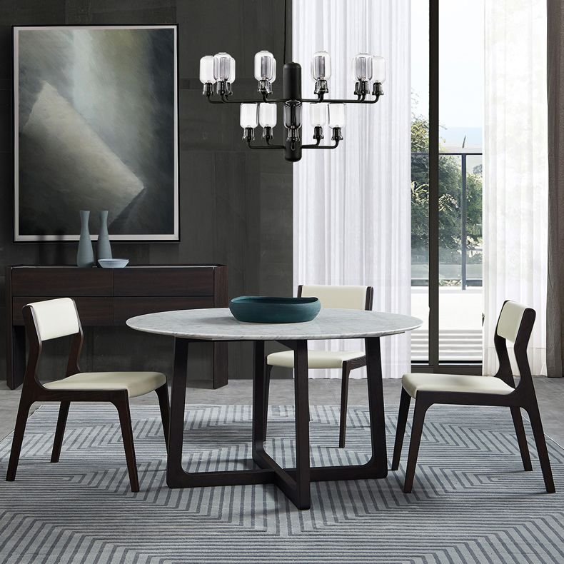 Contemporary Armless Dining Chairs Open Back Side Chair for Kitchen with Wooden Legs Clearhalo ' kitchen&dining_furn' 'Dining Chairs' 'Dining Tables & Seating' 'dining_chair' 'furn' 'furn_dining_chair' 'Furniture' 'furniture_dining_chair' 'Kitchen & Dining Furniture' 'kitchen' 1200x1200_bb1902c4-54c7-4340-84f9-723bfaaf58ee