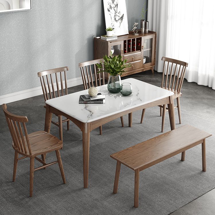 Simplicity Style Sintered Stone Dining Table Ash Wood Base Rectangle Table for Home Clearhalo ' dining_table' 'Dining Tables & Seating' 'Dining Tables' 'furn' 'furn_dining_table' 'Furniture' 'furniture_dining_table' 'Kitchen & Dining Furniture' 'kitchen&dining_furn' 'kitchen' 'kitchen_dining_table' 1200x1200_bb193797-ac9a-4643-b61f-449df41bb263