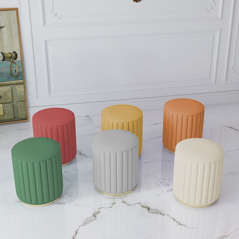 Stylish Indoor Leather Ottoman Solid Color Round Velvet Foot Stool Ottoman Clearhalo 'furn' 'furn_ottomans_poufs' 'Furniture' 'Living Room Furniture' 'Ottomans & Poufs' 'ottomans_poufs' 1200x1200_bb1a128e-1a23-4b20-93bb-34dd2af733b3